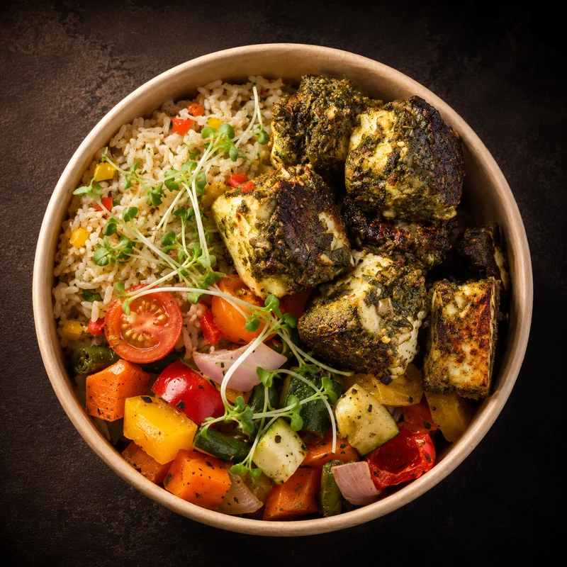 Thecha Paneer Rice Bowl